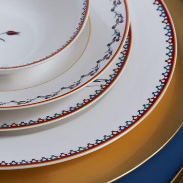 Фарфоровый сервиз Karaca Nakkas из 24 предметов на 6 человек, уникальный дизайн, повседневная и специальная посуда, вдохновляющие коллекции, атмосфера обеспечивает