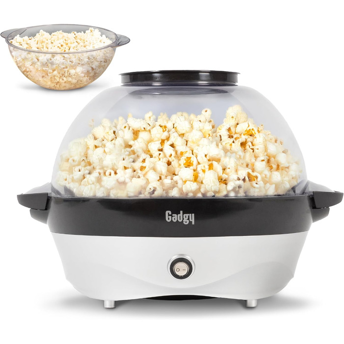 Машина для попкорну 5 л, 800 Вт чорно-біла Gadgy