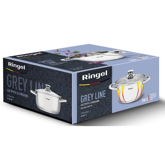 Кастрюля Ringel Grey line (2.3 л) 18 см (6932747)