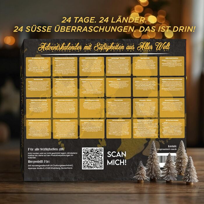Адвент-календар 2025, снеки Worldwide Sweets 24 х 20 г, MeerBach & Rose