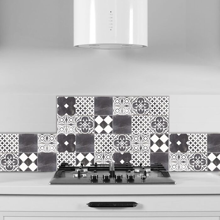 Алюмінієвий кухонний фартух, виготовлений в Італії, захищає плиту та стіну, миється та легко встановлюється, металевий фартух, 48 x 72 см (48x72, Ardesia)