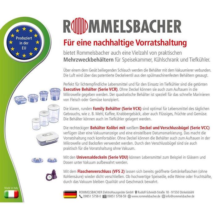 Набор вакуумных рулонов Rommelsbacher VRS 1560 15x600 см