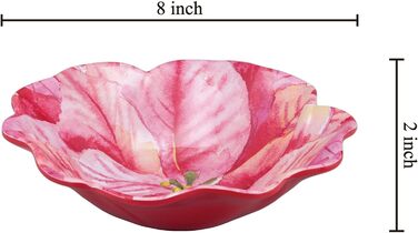 Набір меламінових мисок UP ware, миски у формі квітки для пасти, рису, супу та салату, без BPA, придатні для миття в посудомийній машині, ударостійкі, сині, 17,8 см, 6 предметів (Happy Holidays)