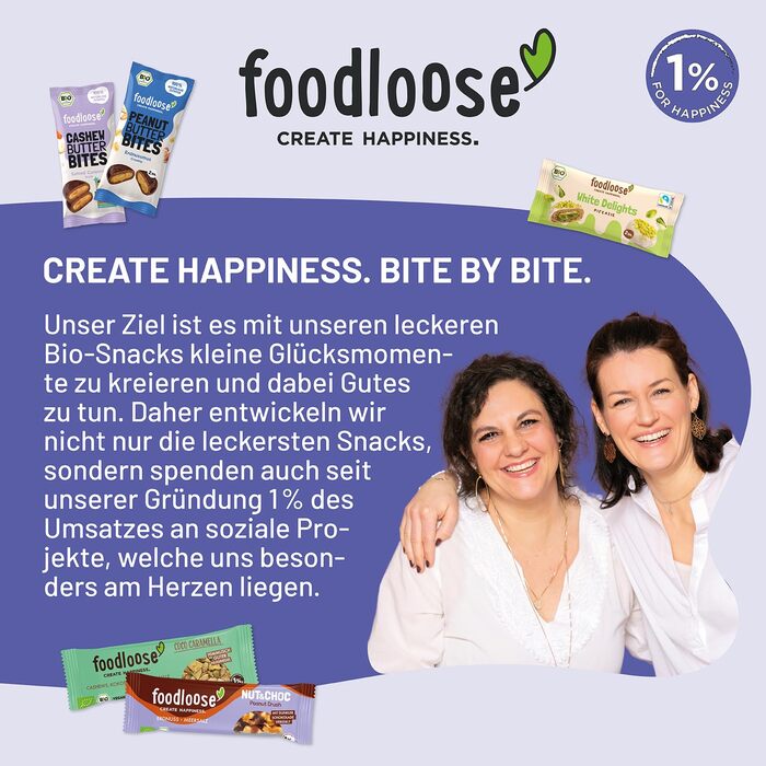 Батончики горіхіві 24 х 35 г, 6 різних смаків Foodloose