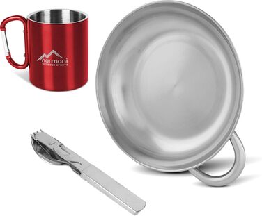 Набір туристичного посуду 6-предметів червоний normani