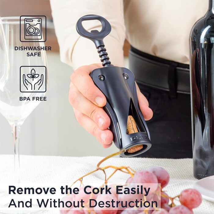 Професійний штопор-крило чорний Deiss