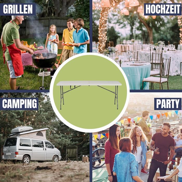 Розкладний стіл для кемпінгу білий ALBATROS