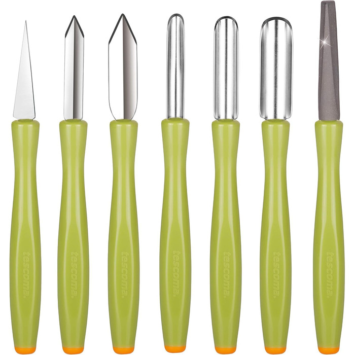 Набор ножей для карвинга (3 предмета) для креативного оформления фруктов, овощей и сыра вырезание, декорирование, сервировка и гарнировка. Нескользящая ручка, лезвия из нержавеющей стали.