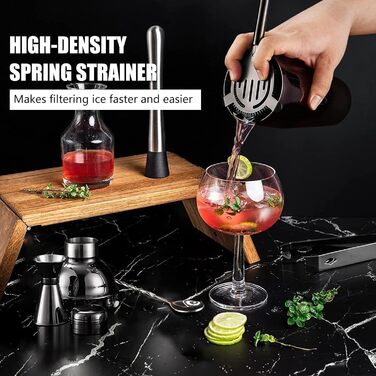 Набір для коктейлів 12 предметів чорний AOKITO