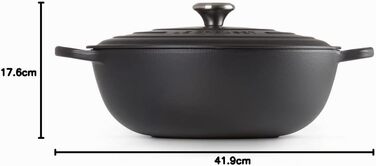 Чавунна каструля Le Creuset Signature La Marmite, 32 см, 4,1 л, підходить для всіх типів плит та індукції (матовий чорний)