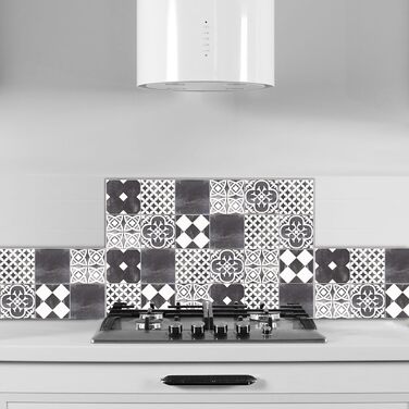 Алюмінієвий кухонний фартух, виготовлений в Італії, захищає плиту та стіну, миється та легко встановлюється, металевий фартух, 48 x 72 см (48x72, Ardesia)