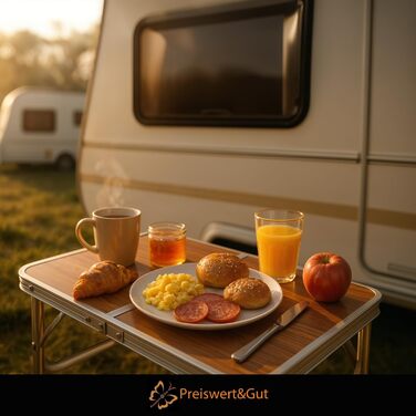 Складной кемпинговый стол с регулируемой высотой Preiswert & Gut