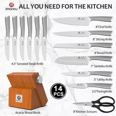 Набір ножів 14 предметів з японської сталі imarku