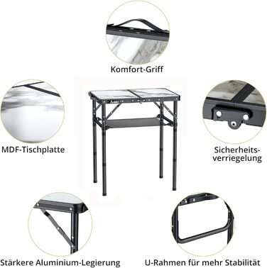 Складной мраморный белый кемпинговый стол Anbte