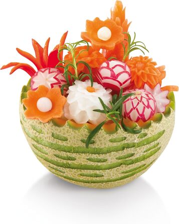 Набор ножей для карвинга (3 предмета) для креативного оформления фруктов, овощей и сыра вырезание, декорирование, сервировка и гарнировка. Нескользящая ручка, лезвия из нержавеющей стали.