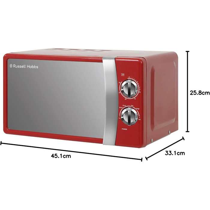 Мікрохвильова піч 17 л, 700 Вт, червоний RHMM701R Russell Hobbs