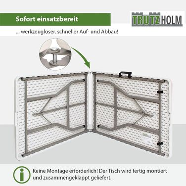 Складной фуршетный стол 180x75 см белый TRUTZHOLM