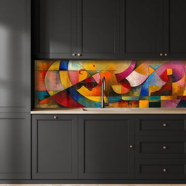 Кухонний фартух 60x80 см Самоклеючий настінний захисний екран для кухні Кухонний фартух Кухонні фасади Кухонні фартухи Кухонна стіна Вода - Пейзаж - (Мистецтво - Абстрактне, 60 x 200 см)