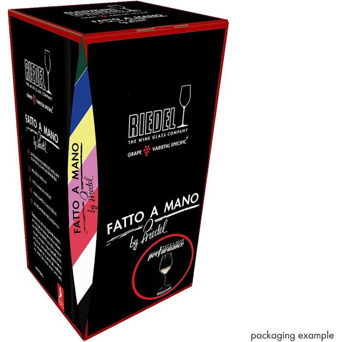 Келих для білого вина Рислінг 623 мл, чорна основа Performance Fatto a Mano Riedel