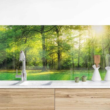 Самоклеючий бризкозахисний екран з дизайном "Ліс"  140 x 40 см micasia