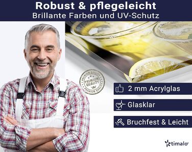 Фартух для плити timalo, настінна раковина, кухонний фартух, скляний вигляд Акрилове скло 2 мм Скляний фартух, акрилові скляні кухонні панелі, захисна панель для фартуха Мармурове біле золото (60x52 см, 97- Лимонад)