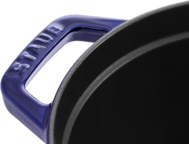 Чавунна жаровня/кокот STAUB, овальна 6,7 л, (31 см, темно-синя)
