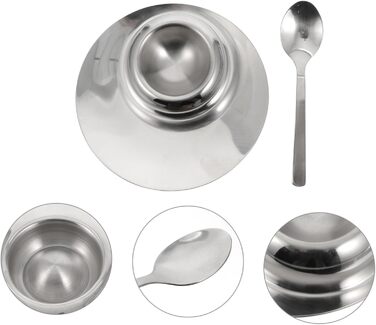 Підставка для яєць 12 см з ложкою, нержавіюча сталь Toyvian