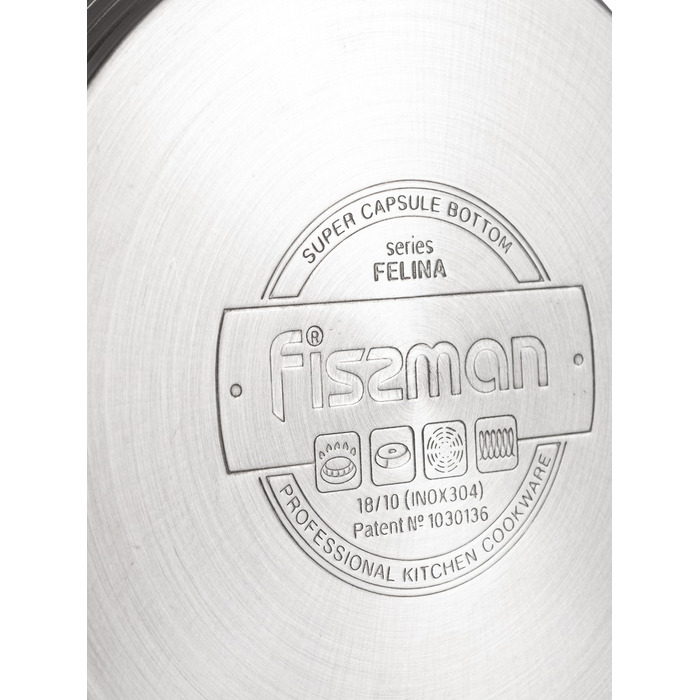 Каструля Fissman FELINA 16x10,5 см / 2,1 л. зі скляною кришкою нержавеющая сталь (5339)