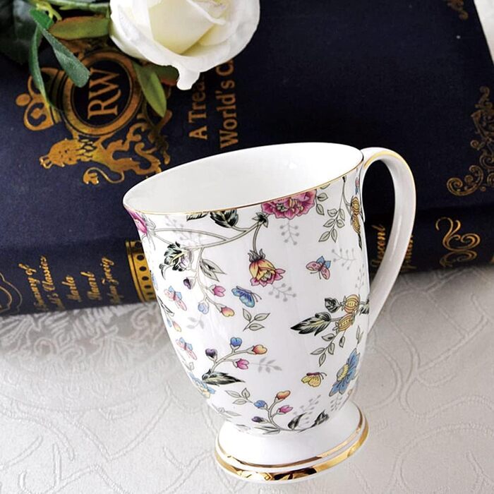 Набір з 4 кавових чашок з квітковим візерунком 300 мл MIATTCLD