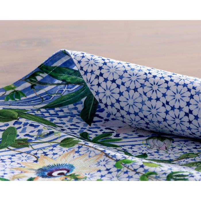 Бавовняні килимки для серветок, набір з 4 шт. , декоративні килимки для серветок, пасхальні килимки, що миються, для свят, вечерь, весни, літа (33 см x 48 см) (038 - Пасифлора), 39Hermine 100