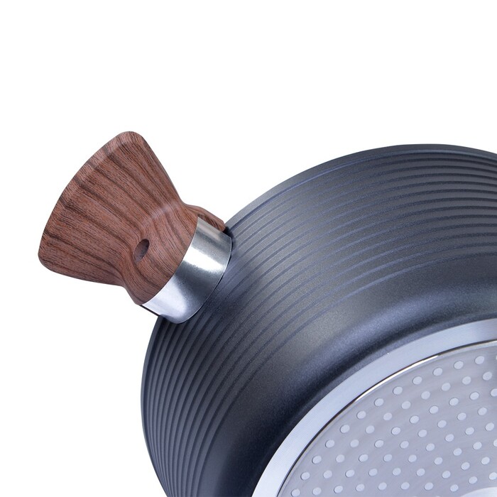 Каструля Fissman DIAMOND GREY 20x10 см / 2,6 л зі скляною кришкою (14304)