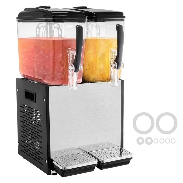 Профессиональный диспенсер для напитков с резервуарами 2 x 12 л 286 Вт VEVOR