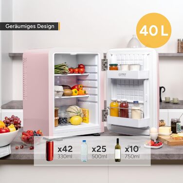 Міні-холодильник 40 л рожевий TZS First Austria