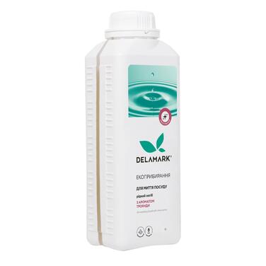 Средство для мытья посуды с эфирным маслом розы 1 л Delamark