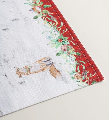 Бавовняні килимки для серветок, набір з 4 шт. , декоративні килимки для серветок, пасхальні килимки, що миються, для свят, вечерь, весни, літа (33 см x 48 см) (05 - Різдвяна традиція), 39Hermine 100