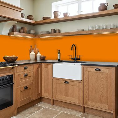 Кухонний фартух 60x250 см, самоклеючий фартух, кухонний фартух, кухонний фасад, самоклеючі кухонні фартухи - Осінь (Помаранчевий - колір, 60 x 400 см)