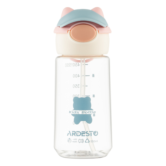 Бутылка для воды Ardesto Bear 550мл, пластик, розовый