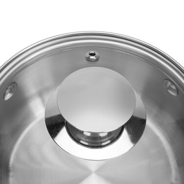Каструля Fissman GULLIVER 14x7 см 1,1 л зі вставкою-пароваркою 14x6,5 см та скляною кришкою нержавіюча сталь (5428)