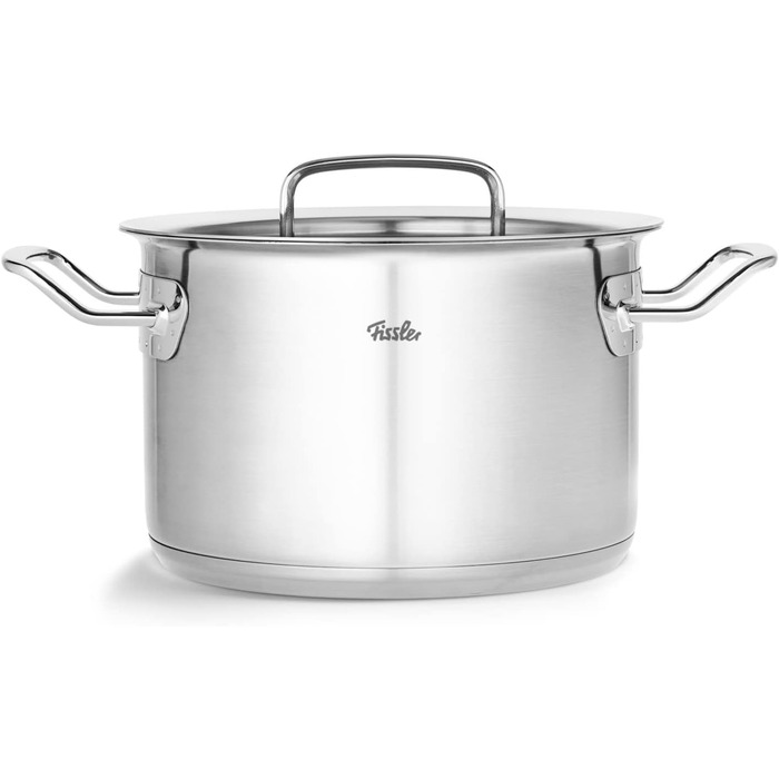 Каструля Fissler Original-Profi Collection/Нержавіюча сталь (Ø 2,1 л) зі скляною кришкою індукційна, срібляста (20 см)