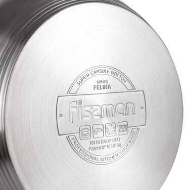 Каструля Fissman FELINA 18x11,5 см / 2,9 л. зі скляною кришкою нержавеющая сталь (5346)