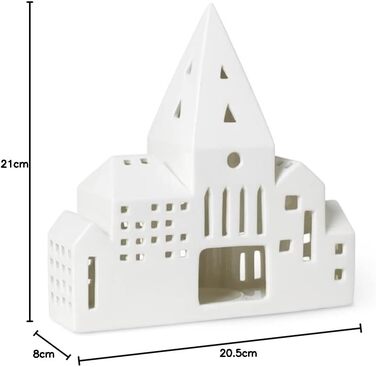 Подсвечник-домик для чайных свечей 21 см белый Lichthaus City Urbania Kähler
