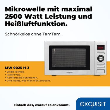 Підставка Exquisit - MW 820 DI 700 Вт 20 л 5 рівнів потужності Внутрішнє освітлення Цифровий таймер (25 літрів, мікрохвильова піч гриль конвекція, сріблястий)