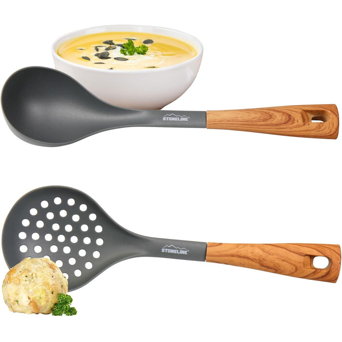 Набір кухонного начиння Back to Nature з обертовим тримачем, імітація дерева, 8 предметів STONELINE