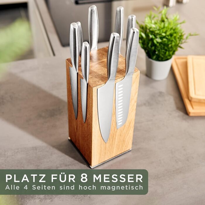 Магнітний обертовий блок для ножів з деревини дуба WALDWERK