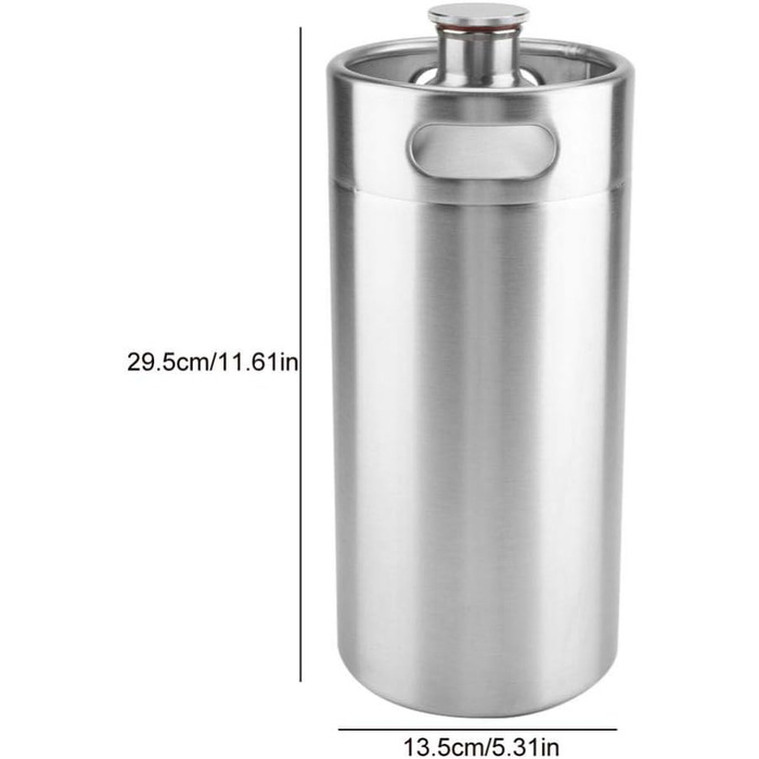 Міні-нержавіючий кег для пива 3.6л з гвинтовим кришкою портативний кег для домашнього пивоваріння, бару чи пабу