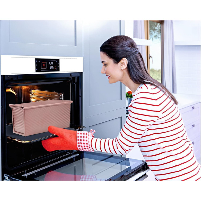 Форма для выпечки хлеба тостов с крышкой 20,8x12x11 см, розовое золото PuretéavHom