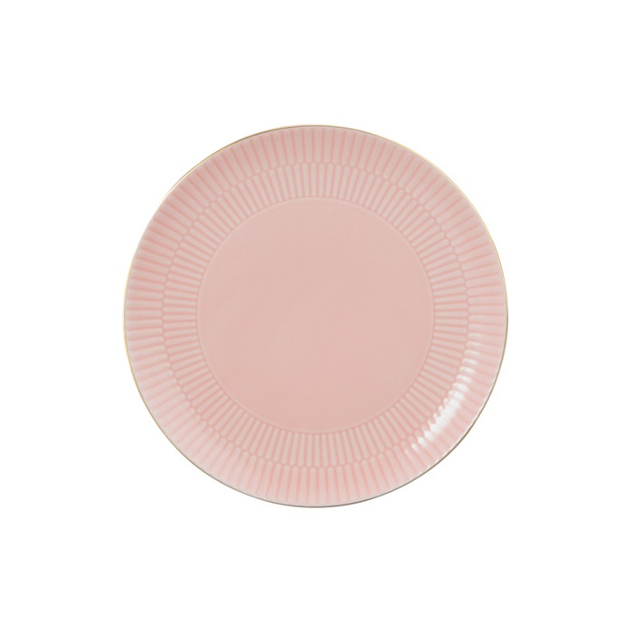 Тарілка для сніданку 22,5 см, рожева із золотистим обідком Amina Rose Goldrand Seltmann Weiden