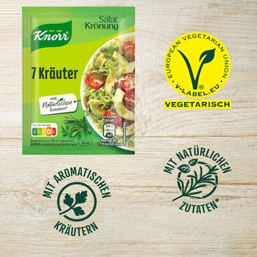 Заправка для салату Knorr з кроповими травами для смачної заправки для салату з натуральними інгредієнтами* 5 x 3 порції 15 кропових трав (натуральна, 8 г (5 шт.))