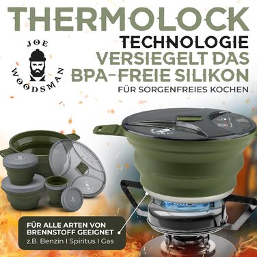 Складная производная посуда для кемпинга 4 предмета Joe WOODSMAN