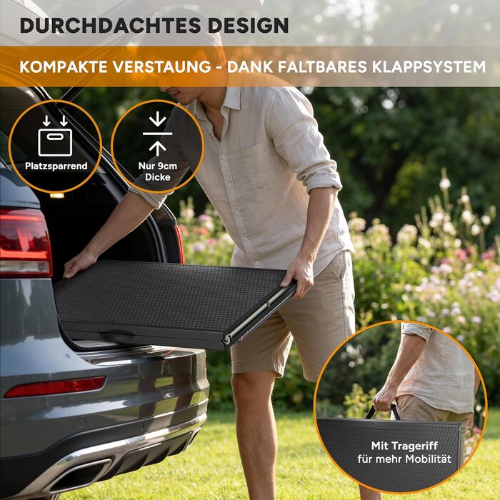 Складной набор со столом и 2 скамейками для кемпинга Rosentahl Skyfold